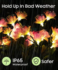 4 Pack Solar Flower Lights For Outdoors Waterproof Glow Night in Rain Garden Decor