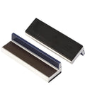 Magnefix 4 Inch Rubber Face Vise Jaw Pads With Magnetic Backing, black rubber face and aluminum alloy core, shown in side view.