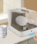 Game Changing Portable Countertop Dishwasher With Automatic Wash Cycle And Space Saving Build Perfect For Dorms Apartments RV Campers Featuring No Sweat Installation That Cuts Cleaning Time In Half For Lazy Weekends And Road Trips with plates and cups.