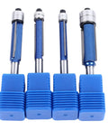 Top Notch 4 Piece Flush Trim Router Bit Set With Double Bearing Precision Guides And Tough 6Mm Shank For Smooth Woodworking Trimming Jobs Plus Storage Box Included, blue bits.