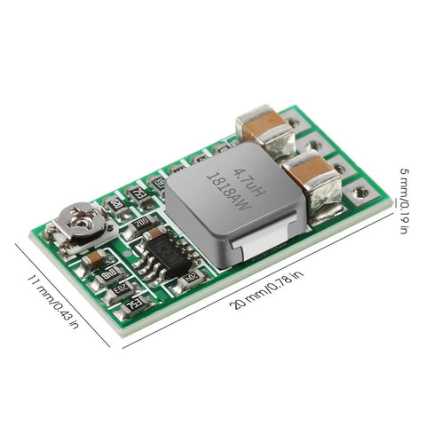 Close-up of one module from Ten Piece Dope DC-DC Buck Regulator Module Set 4.5-24V Input To 5V Output Adjustable 0.8-17V for projects.