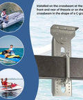 Heavy Duty Boat Trailer Bunk Brackets, 8 Inch Swivel Support Pads showing installation on trailer crossbeam with steel mount.