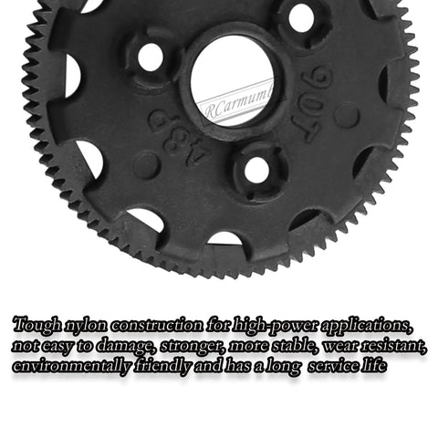 Close-up of 90T spur gear nylon construction for Beefed Up 48P 90T Spur Gear Set With 17T 19T 21T Pinions And Slipper Clutch Rebuild Kit.