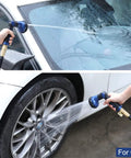 Heavy Duty Metal Hose Nozzle With 8 Spray Patterns High Pressure Water Sprayer cleaning car with blue finish