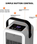 Fast 2 Second Warmth Ceramic Space Heater For Indoor Use with simple button control display