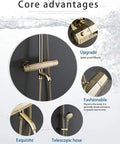 UBNMIUBV Shower Head -Pe Rain Shower System Thermosshower Combo Set with splash-proof wall-mounted golden faucet, and telescopic hose.