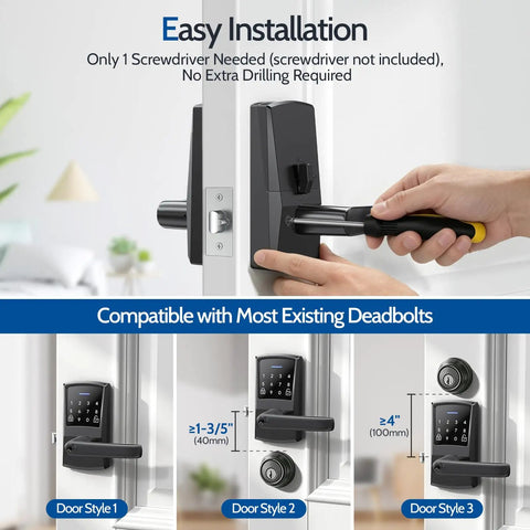 Top Shelf Keyless Entry Door Lock With Backlit Numeric Pad And Rock Solid Handle, Digital Code Access For Front Doors, Heavy Duty Aluminum Build With Weather Proof Coating And Easy As Pie Setup To Keep Your Place Dead Nuts Secure