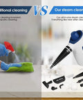 Handheld Steam Cleaner With Snappy Three Minute Heat Up And Heavy Duty Vapor for easy cleaning vs traditional cloth method.