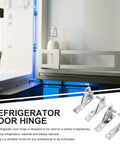 Heavy Duty Cabinet And Refrigerator Door Hinges Stainless Steel Replacement Set shown with fridge interior