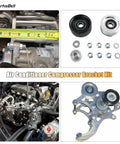 LS Air Conditioner Bracket Kit For Sanden 508L And 709 Fits Camaro LS Engines And Truck Water Pumps Belt Tensioner Compatible Easy Install Plug And Play components and installation illustration.