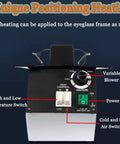 Pro Level Badass Eyeglass Frame Heater Featuring 1500W Digital Display Hot And Cold Air Switch for variable speed control.