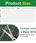 Ultra Fine Garden Netting 2 Pack 10x33Ft Insect Barrier For Veggies Fruits Blueberries Flowers Crops Raised Beds Pest Proof