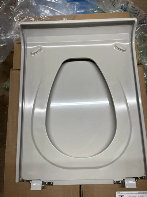 Slick Pillow Talk Toilet Seat In Clean Ice Grey Featuring Smooth Soft Close Hinges and Heavy Duty Top Loading Mount for No Fuss Installation