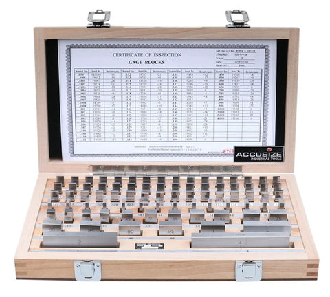 Must-Have Pro Grade 81-Piece Steel Gauge Block Set With Grade B Accuracy, Corrosion-Resistant Precision Gauge Block Kit Including Manufacturer Certificate, Calibrated For 68 Degrees F (20 C), P900-S581