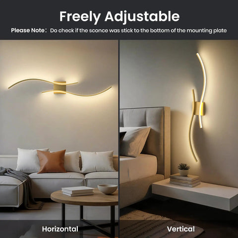 Battery Operated Wall Sconces Set Of Two Cordless LED Lights With Remote, 31.5 Inch, shown in horizontal and vertical positions