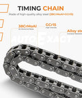 Close-up of timing chain made of 38CrMoAl and GCr15 alloy steel from the Beefed Up Timing Chain Kit With VVT Sprocket For 2.5L And 2.7L Engines Fits 2009 2015 Toyota Avalon Camry Highlander RAV4 Sienna Venza And 2013 2015 Lexus ES300h NX300h Replacement 13540 36010 13050 36011 13070 0V030.