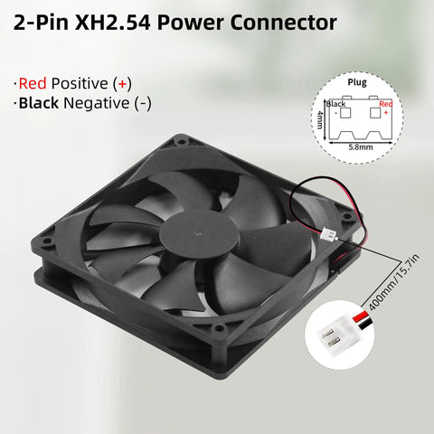 High Speed 12V DC 120mm Cooling Fan Set 120x120x25mm Quiet 1600RPM Dual Wire 2Pin Computer Case Fans with connector