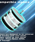 Condenser Fan Motor Replacement for AC Condensers One Tenth Horsepower 1100 RPM 208-230 Volt shown with specification details