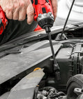 Impact Universal Joint Set 3-Piece 1/4 Inch Drive U-Joints in use with cordless electric impact wrench for engine