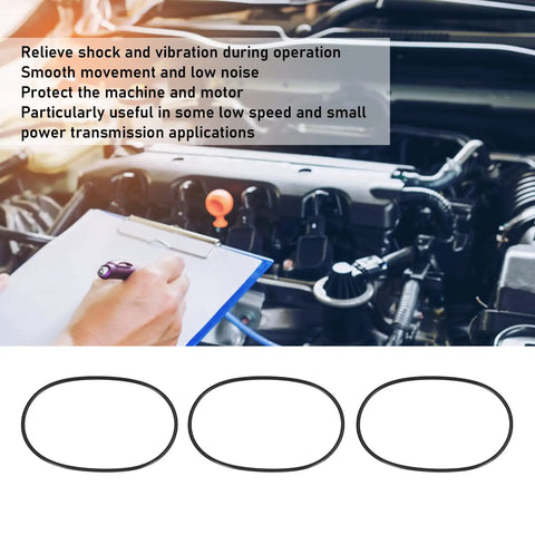 Round Rubber Motor Belts Pack Of 5 For Industrial Mechanical Equipment 5mm Diameter Transmission Belts in auto repair setting
