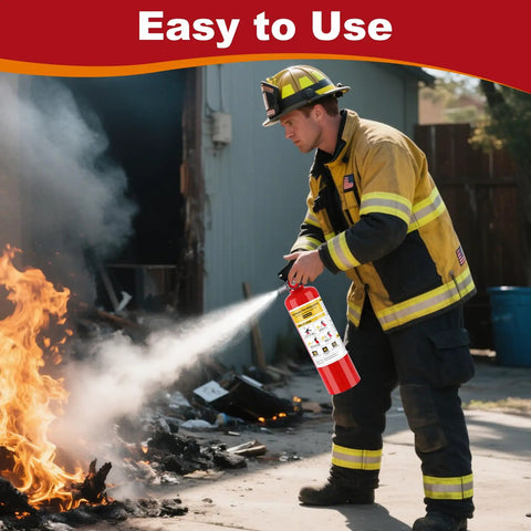 4 Pack ABC Dry Chemical Fire Extinguishers With Mounting Bracket Straight Up Built Tough To Handle Extreme Cold And Scorching Heat For Garages And Cars Six Year Shelf Life Keeps Your Crew Safe Anytime Anywhere