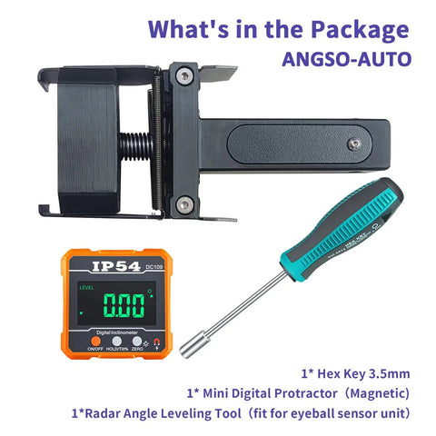 ACC Positioning Tool for Eyeball Unit and ADAS Calibration Aid, Easy Leveling for Eyeball Unit, Battery Powered by Two AAA Batteries Not Included, Automotive Grade ADAS Setup Tool for Precise Eyeball Calibration, digital inclinometer and hex key