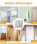 adjustable tension door hinges in various home locations including kitchen, bathroom, basement entry, and entrance doors