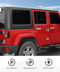 Premium 48Pc Chrome Exterior Trim Decor Kit For Jeep Wrangler JK And JKU Models Covers Handles Hinges Hood Caps Spare Tire Lids Perfect Fitment Stylish Upgrade Made Right Now on red Jeep JK