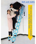 Heavy Duty Telescopic Electric Pull Down Attic Ladder With Sweet One Touch Remote showing multiple people using the stable ladder.