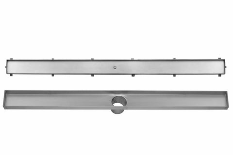 32 Inch Stainless Steel Linear Shower Drain Kit With Tile Insert Grate No Sweat Install 9 GPM Water Flow Tile Ready Channel