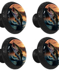 Slick Retro Fish Crystal Cabinet Knobs And Drawer Pulls Durable Ab Hardware Rust Proof, four fish design, each 35mm.