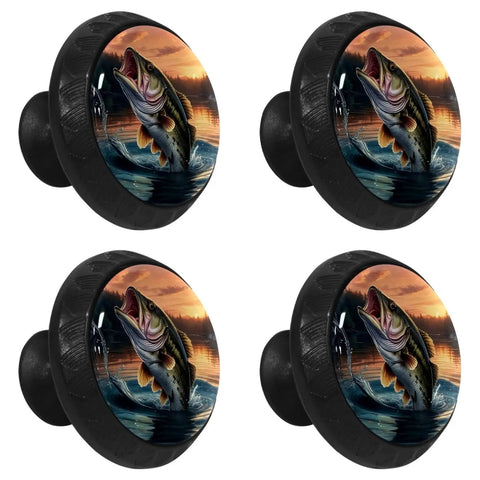 Slick Retro Fish Crystal Cabinet Knobs And Drawer Pulls Durable Ab Hardware Rust Proof, four fish design, each 35mm.