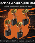 Pack of 4 Carbon Brush Replacement Kit 0.6 x 0.27 x 0.7 Inches 16 x 7 x 18mm for Makita Angle Grinder GA7021