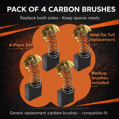Pack of 4 Carbon Brush Replacement Kit 0.6 x 0.27 x 0.7 Inches 16 x 7 x 18mm for Makita Angle Grinder GA7021