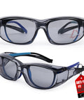 PrimeX Anti Fog Safety Glasses For Over Eyeglasses With Side Shields ANSI Z87.1 UV Protection Wraparound Design