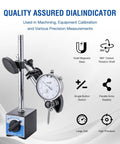 Dial Indicator With Magnetic Base 0-1.0 In Range, 0.001 In Precision, Fine Adjustment, Pro Level Measuring Kit, 132 LB Magnetic Hold