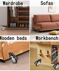 Heavy Duty Pedal Casters, Smooth Rollout Swivel Wheels For Workbenches, 65mm Polyurethane Step Down Caster Set Of 4 on furniture items.
