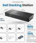 Heavy Duty Usb C Docking Station For Precision Workstations Dual Monitor Hub With 240 Watt Power Delivery, Dell WD19DCS Dock design and dimensions.