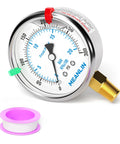 Stainless Steel Silicone Oil Filled Pressure Gauge 0-300 Psi 1/4 NPT 2.5 Inch Dial Lower Mount Workhorse Gauge Built For Air Water Oil Systems Industrial Use