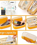 Ultra Large Capacity Pencil Case For School And Office Fits Up To 50 Pens Or 90 Pencils Two Tier Mesh Pocket Organizer