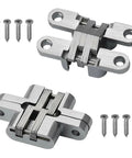 2 Pack 180 Degree Swing Door Hinges Invisible Concealed Cross Hinges For Cabinets And Folding Tables Casement Style 13x45mm Durable Furniture Hardware Set For Easy Install And No Fuss Operation