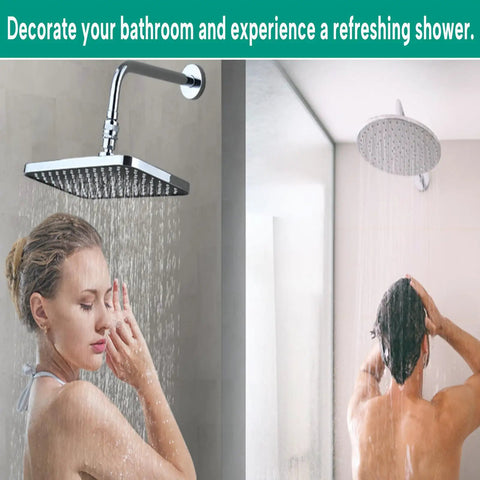 Beefy Heavy Duty Shower Head Swivel Ball Adapter With Solid Brass Construction, Chrome Polished Finish, Adjustable Shower Arm Connector, 360 Degree Rotation, 40 Degree Per Side Tilt, Universal Shower Arm Extension For Flexible Modern Bathrooms, chrome shower arm with square head