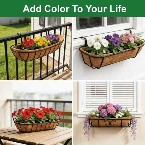 Two Pack 24 Inch Coconut Liners For Planters Trough Coco Liners For Window Boxes Fence Flower Baskets Hanging Baskets