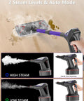 Heavy Duty Steam Mop Cleaner Chemical Free Floor Sanitizer For Hardwood Tile Laminate And Windows Featuring Rapid Heat Up and Smart Temperature Controls in use on a wooden floor.