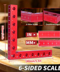 Heavy Duty 4 Pc Aluminum Corner Clamps Perfect For Precise Woodworking Projects With Rust Proof And Durable Construction For Easy Right Angle Jigging 6-sided scales on wood surface.