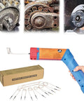 Hella Powerful 1100W Magnetic Induction Heater Kit With Portable Handheld Bolt Extractor and coil set in use with packaging.