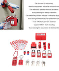 Boss Level Electrical Lockout Tagout Kit With Safety Locks Hanging Tags Key Storage Bags For Machines To Prevent Accidents Short Circuits Fires In Industry Using Abs Brass Steel Nylon Gear That Looks Sharp Is The Real Deal And Ready To Go, red breaker lock