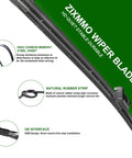 Close-up of Toyota Tundra and Sequoia wiper blade, highlighting high-carbon memory steel, natural rubber strip, and OE interface.