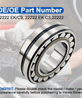 Hardcore Spherical Roller Bearing With Tapered Bore 110X200X53 Mm Model 22222 Ekc3 close-up view, showing inner ring and rollers.