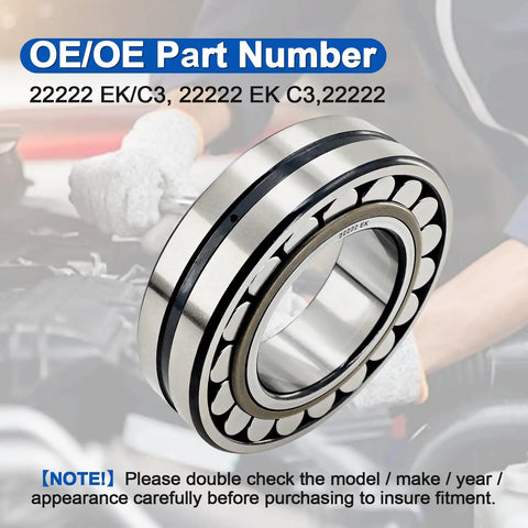 Hardcore Spherical Roller Bearing With Tapered Bore 110X200X53 Mm Model 22222 Ekc3 close-up view, showing inner ring and rollers.